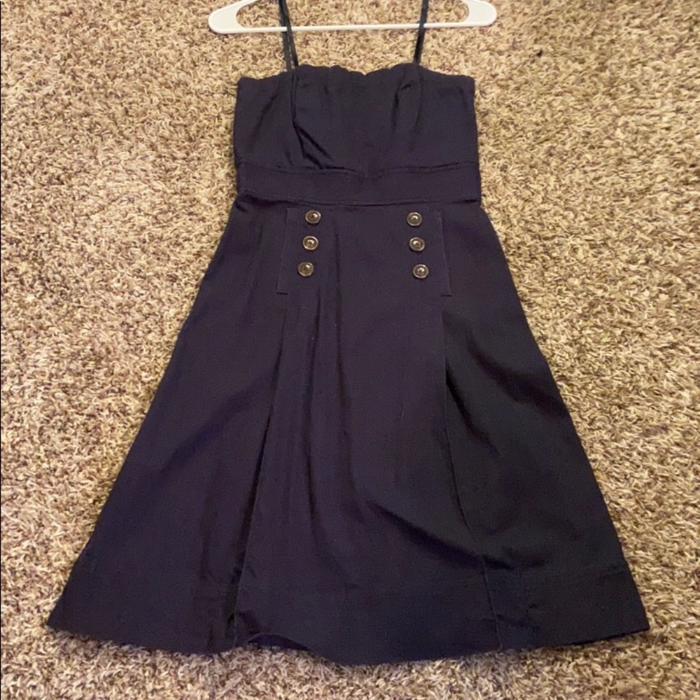 Navy Strapless Dress